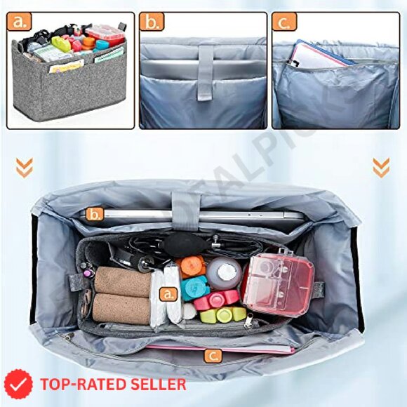 Professional Nurse Tote with Organizer Insert Padded Laptop Sleeve Functional - Picture 3 of 7